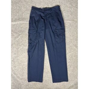 RED KAP Mens Navy Blue Cargo Work Pants Size 32x34 Polyester Cotton Blend